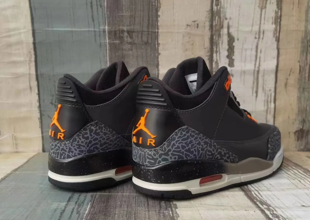 Air Jordan 3 এলিফ্যান্ট প্রিন্ট কমলা রঙের অ্যাকসেন্ট বাস্কেটবল জুতো 6