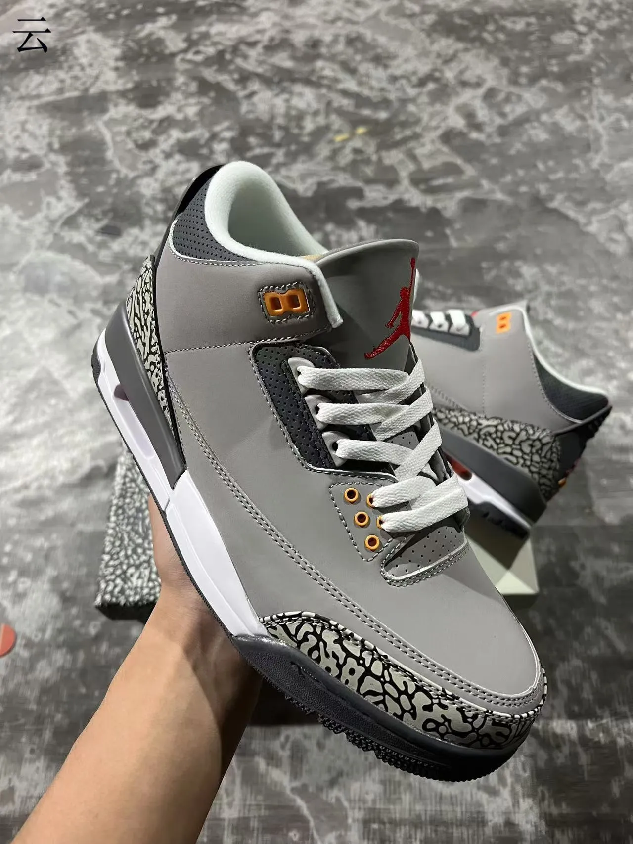 Chaussures de basketball Air Jordan 3 Gris Éléphant 2
