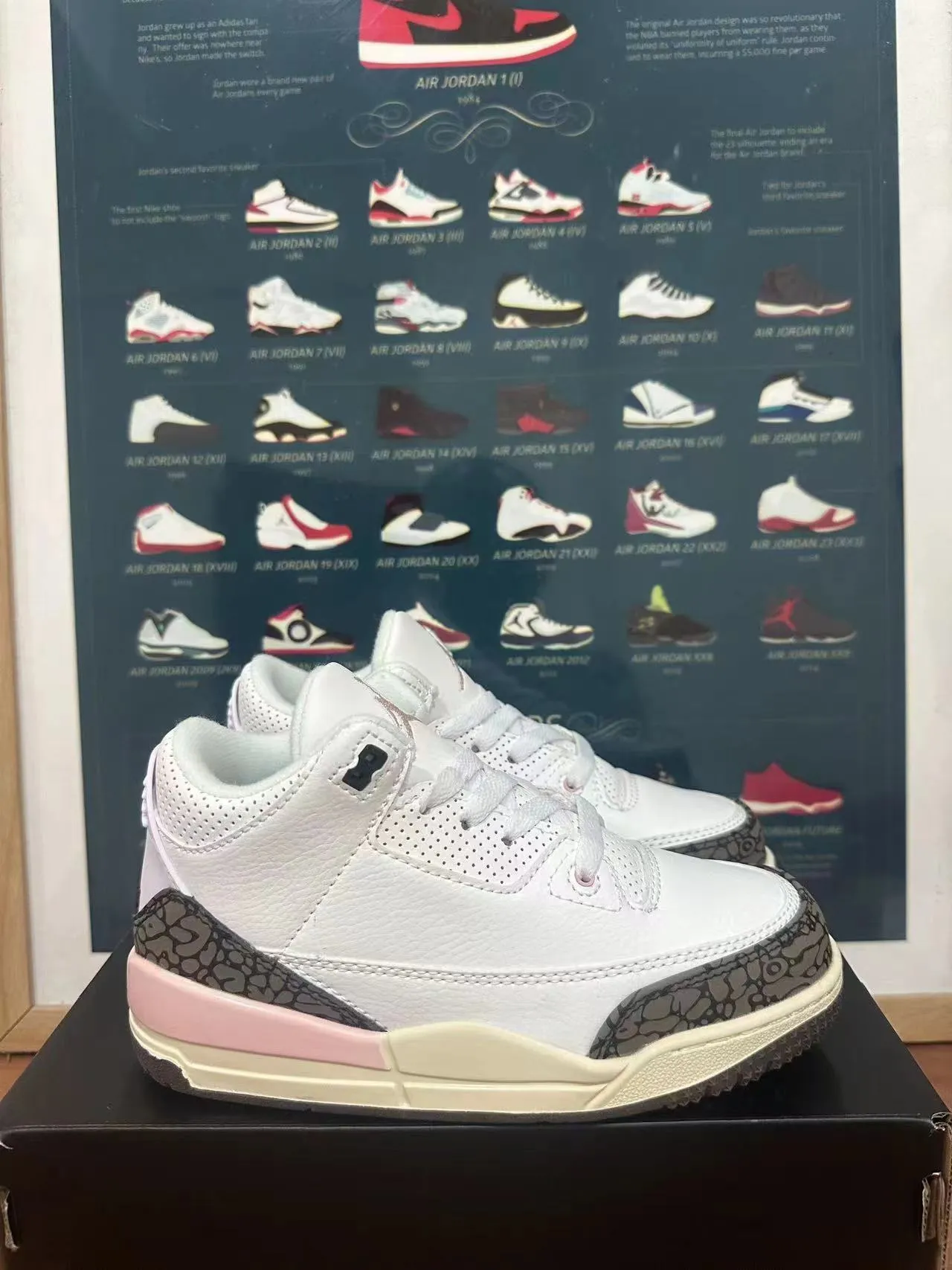 Zapatillas de baloncesto Air Jordan 3 con estampado de elefante blanco 2