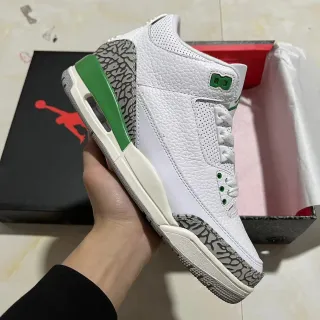 Air Jordan 3 सफ़ेद हरे एलिफ़ेंट बास्केटबॉल जूते