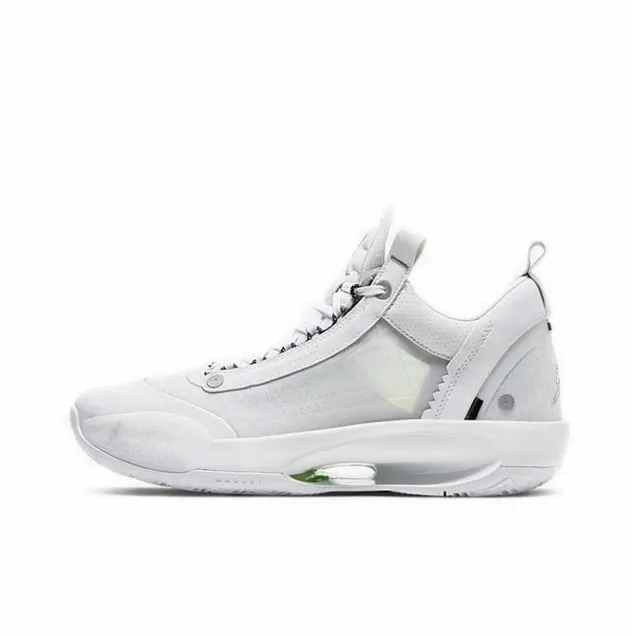 Chaussures de basketball montantes Air Jordan 34 blanc et turquoise translucide 4