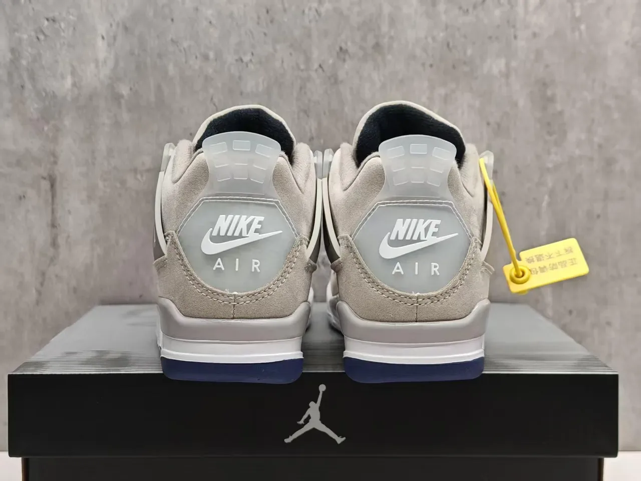 Air Jordan 4 Beige Navy Yellow Basketball Shoes 2