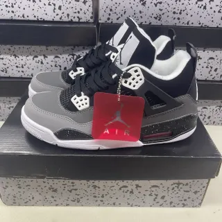 Air Jordan 4 أسود كول غراي أبيض أحذية كرة السلة