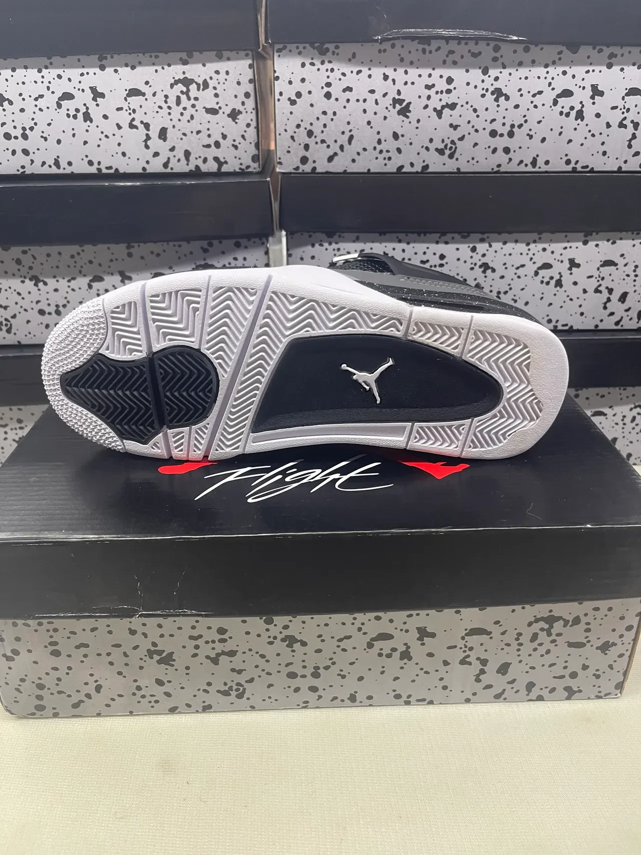 Air Jordan 4 أسود كول غراي أبيض أحذية كرة السلة 3