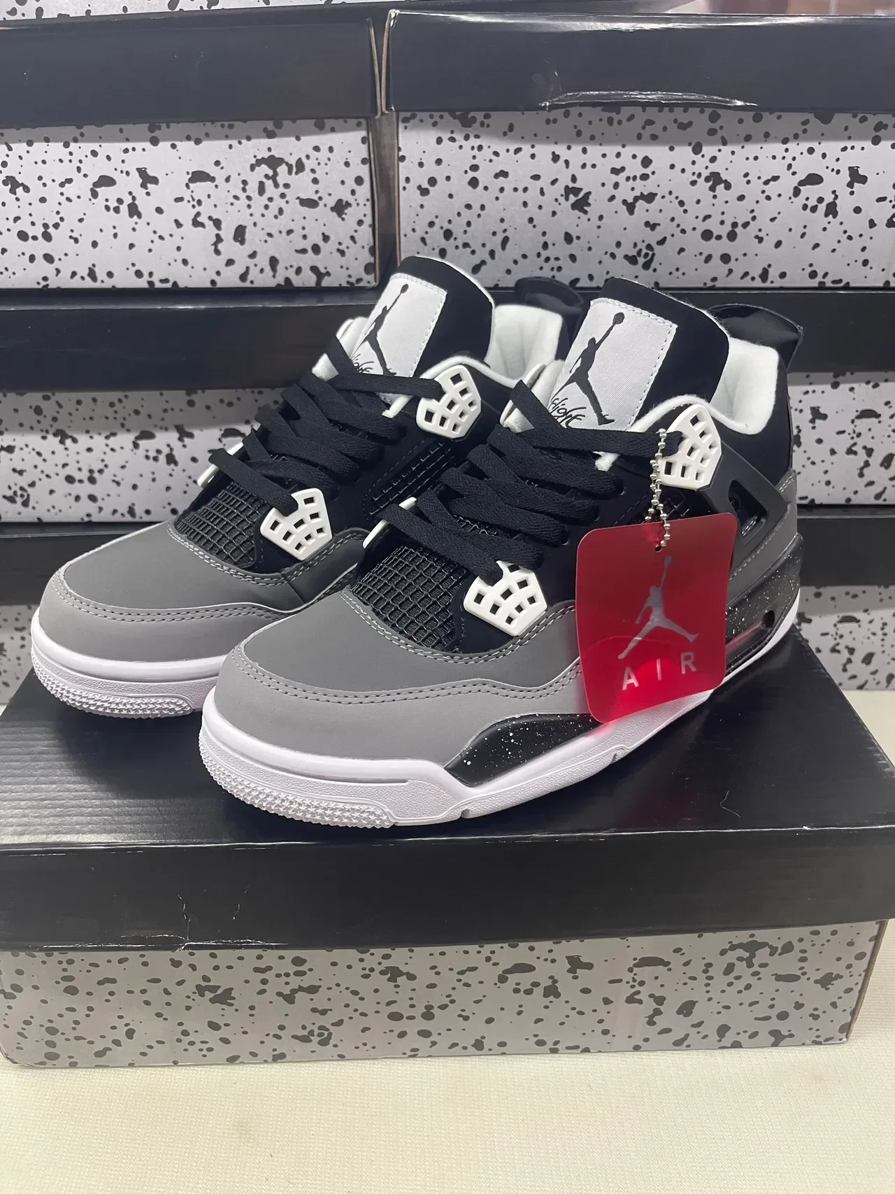 Air Jordan 4 أسود كول غراي أبيض أحذية كرة السلة 5