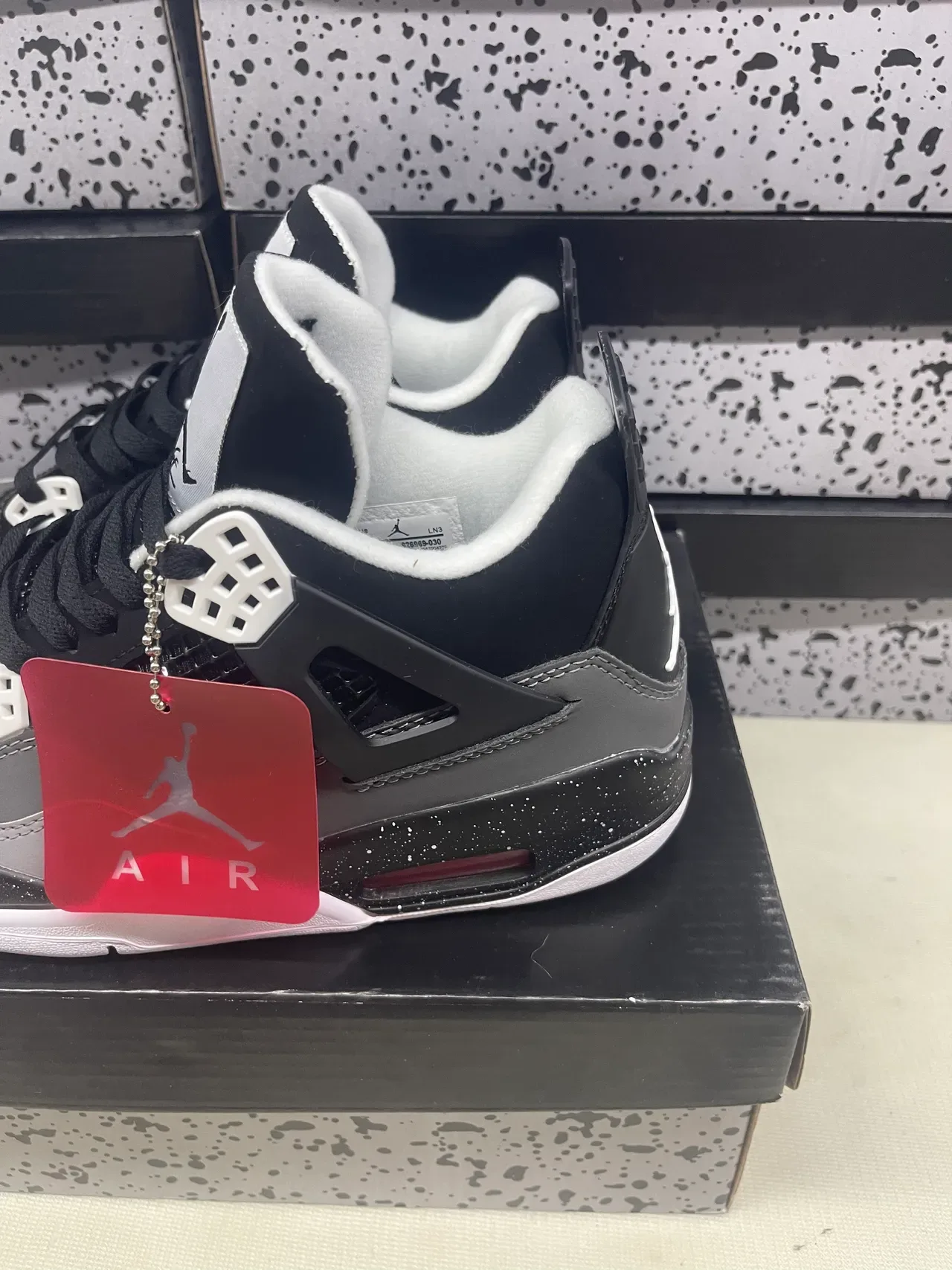 Air Jordan 4 أسود كول غراي أبيض أحذية كرة السلة 6