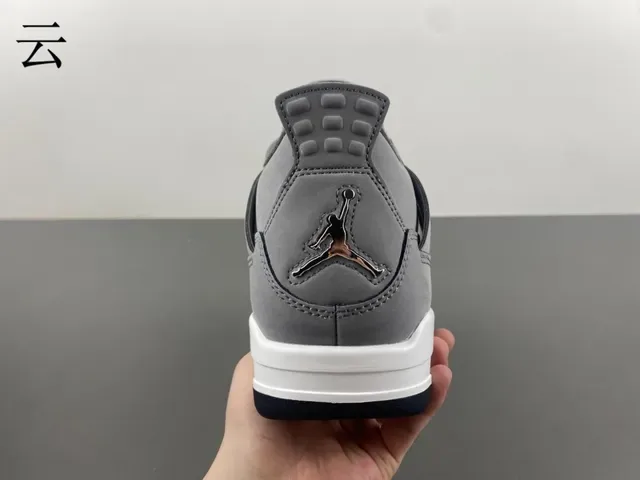 Air Jordan 4 رمادي أبيض أسود أحذية كرة السلة 5