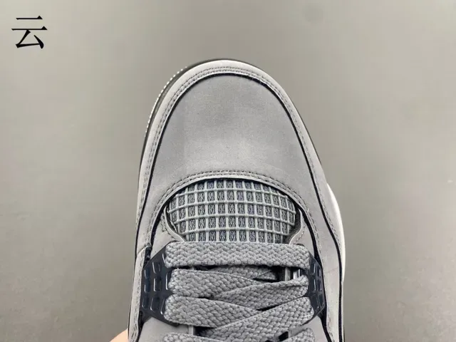 Air Jordan 4 رمادي أبيض أسود أحذية كرة السلة 6