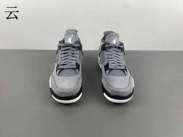 Air Jordan 4 رمادي أبيض أسود أحذية كرة السلة 11