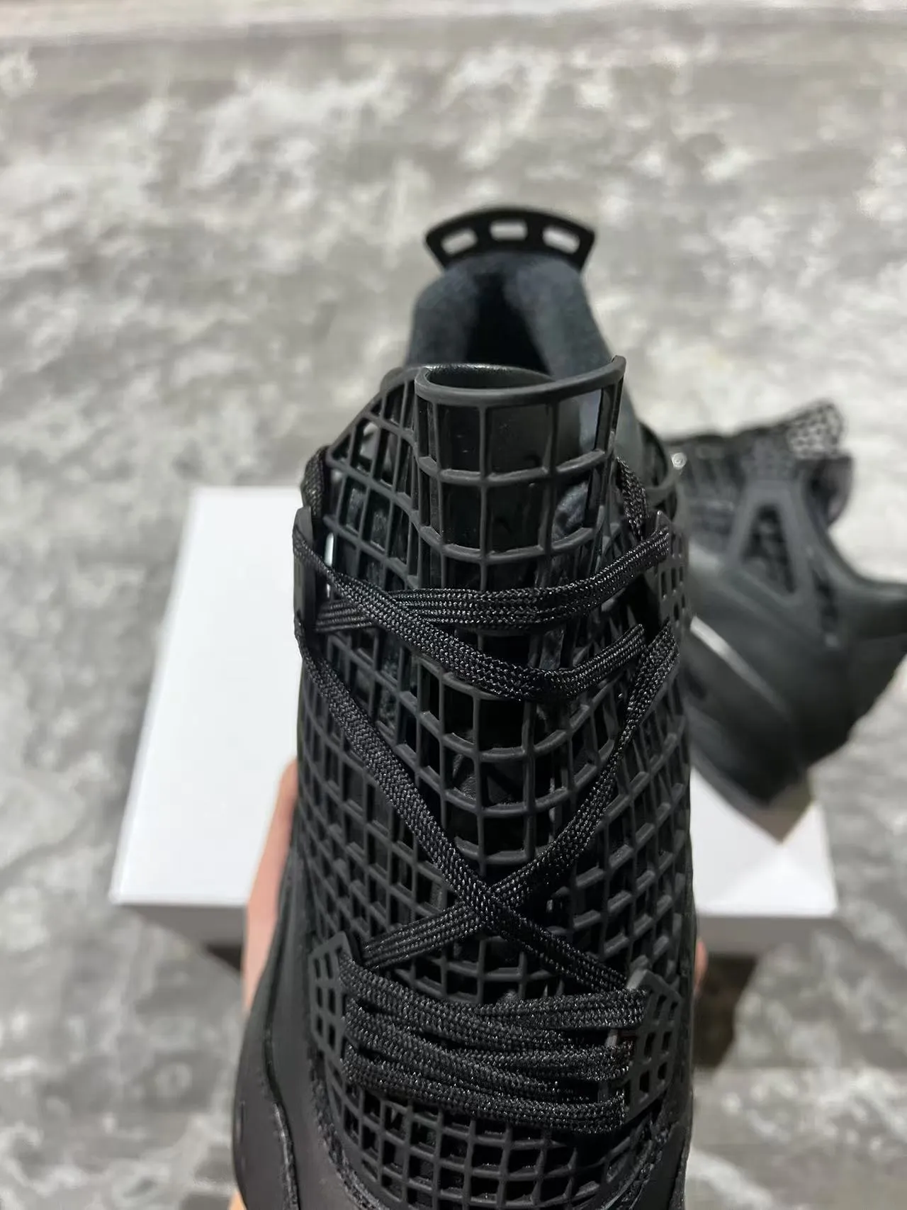 Air Jordan 4 মনোক্রোম কালো বাস্কেটবল জুতো 4