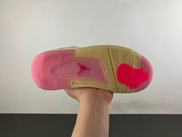 Air Jordan 4 Tênis de Basquete Alta Lona Suede Rosa 9