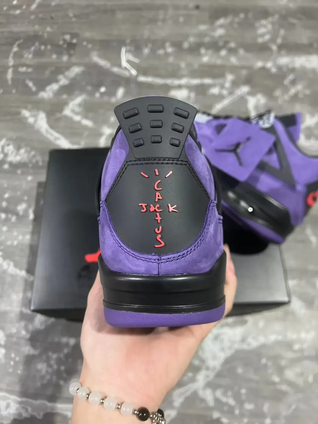 Air Jordan 4 Tênis de Basquete de Suede Roxo com Olhos de Asa Pretos 5