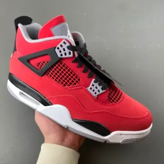 Air Jordan 4 Rojo Negro Blanco Zapatos de Baloncesto