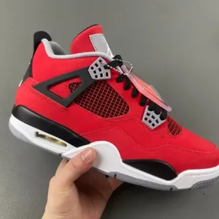 Tênis de basquete Air Jordan 4 vermelho preto branco