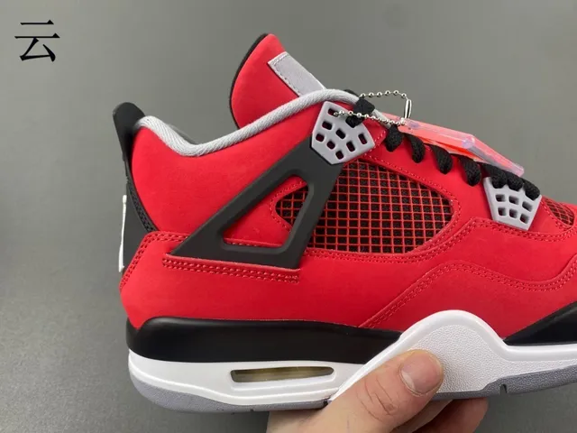 حذاء كرة السلة Air Jordan 4 أحمر أسود أبيض 2