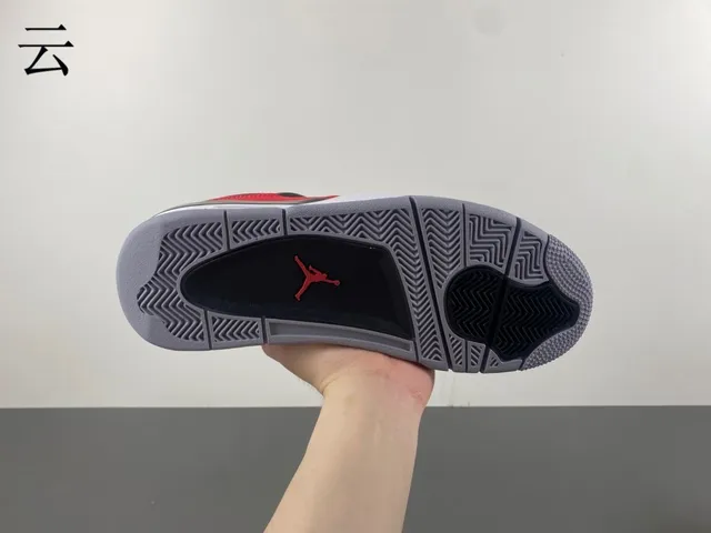 حذاء كرة السلة Air Jordan 4 أحمر أسود أبيض 6