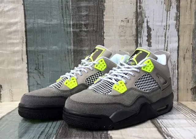 Air Jordan 4 Retro Gray Volt أحذية كرة السلة 7