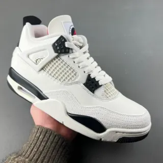Air Jordan 4 أبيض أسود أحذية كرة السلة