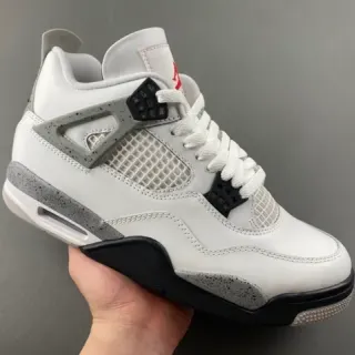 Air Jordan 4 أبيض أسود رمادي Speckle أحذية كرة السلة