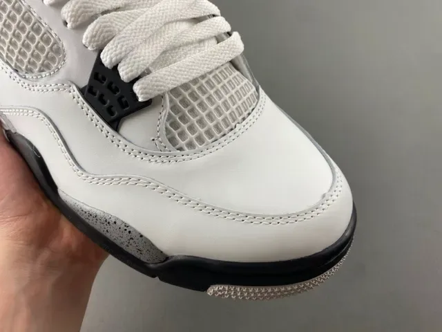 Air Jordan 4 أبيض أسود رمادي Speckle أحذية كرة السلة 2