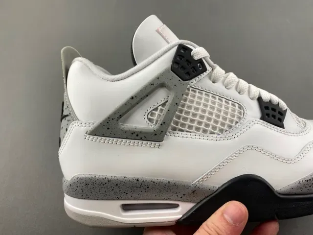 Air Jordan 4 أبيض أسود رمادي Speckle أحذية كرة السلة 3