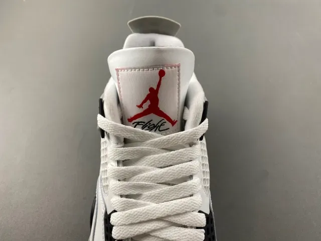 Air Jordan 4 أبيض أسود رمادي Speckle أحذية كرة السلة 6