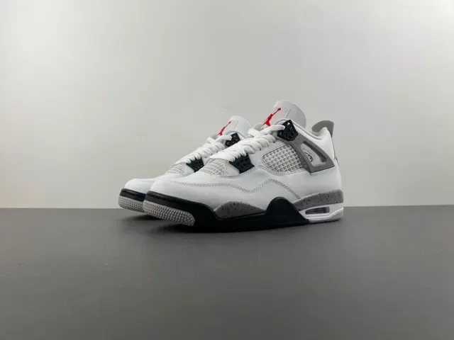 Air Jordan 4 أبيض أسود رمادي Speckle أحذية كرة السلة 10