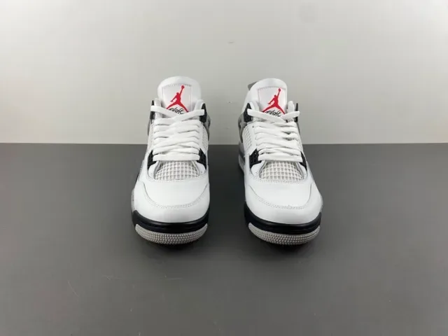 Air Jordan 4 أبيض أسود رمادي Speckle أحذية كرة السلة 11
