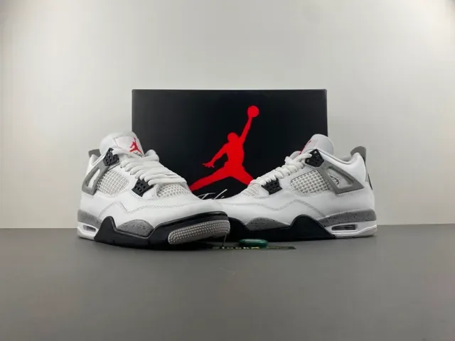Air Jordan 4 أبيض أسود رمادي Speckle أحذية كرة السلة 13