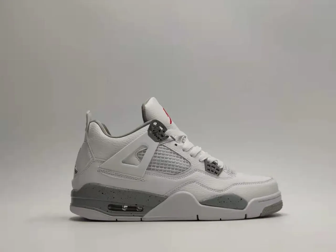 Air Jordan 4 White Gray Red Basketball Shoes 2