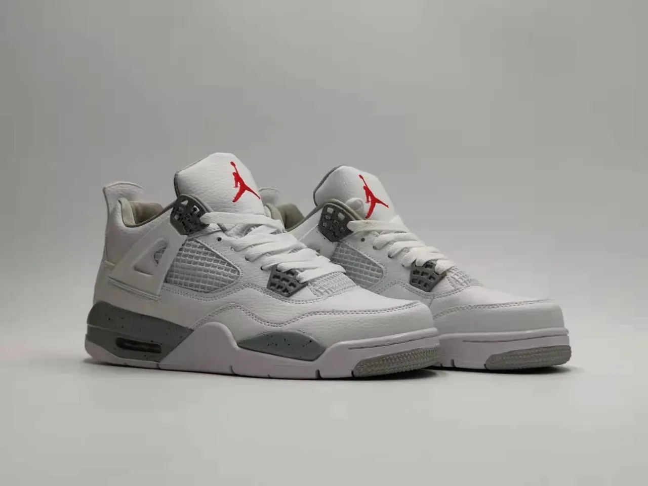 Air Jordan 4 White Gray Red Basketball Shoes 3