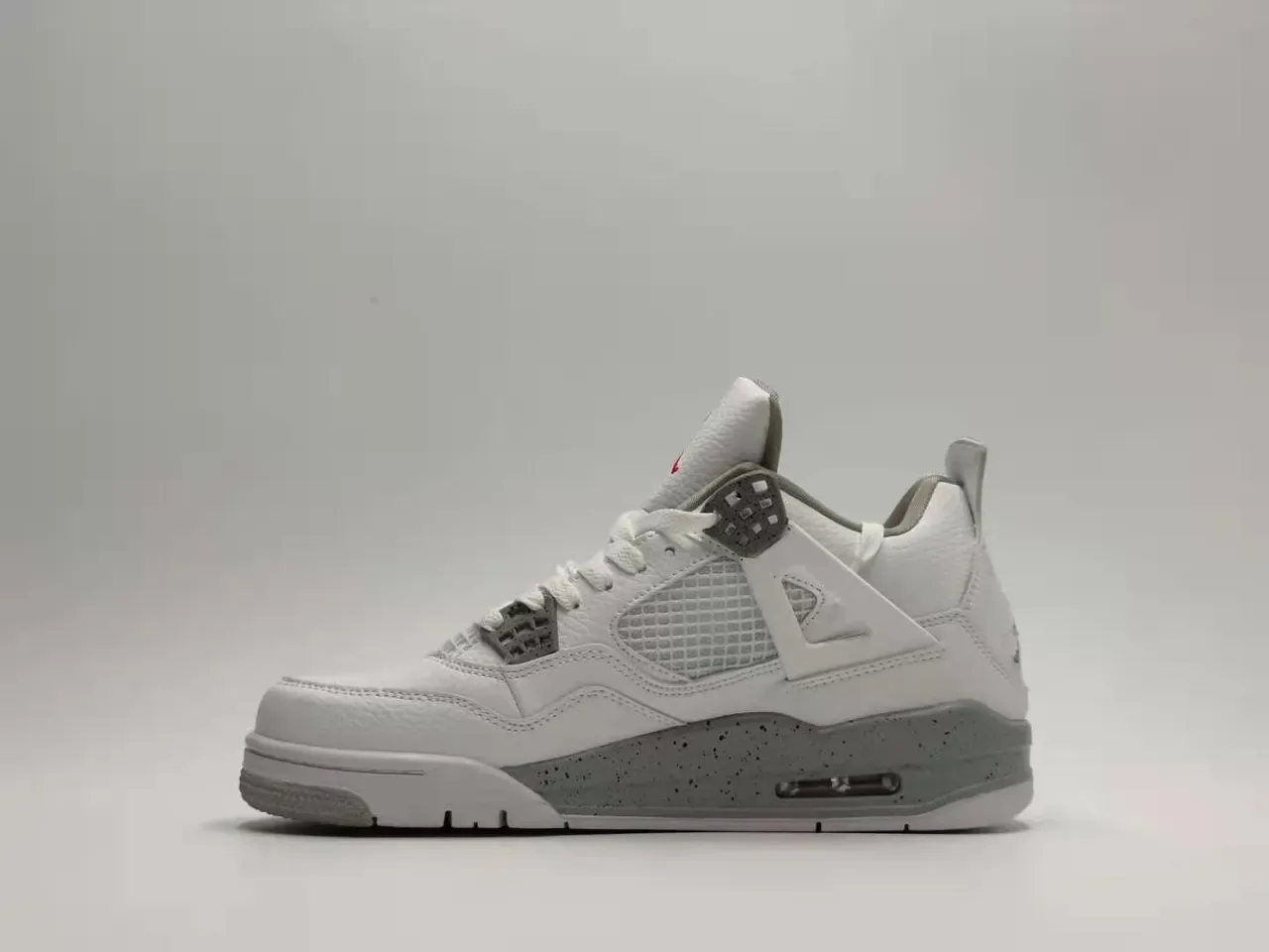 Air Jordan 4 White Gray Red Basketball Shoes 7