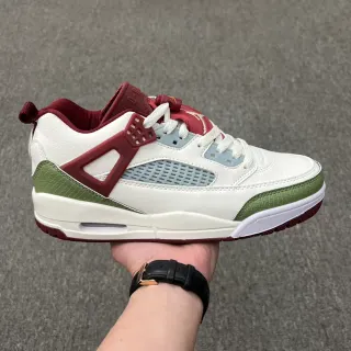 Tênis lifestyle Air Jordan 4 branco vinho oliva