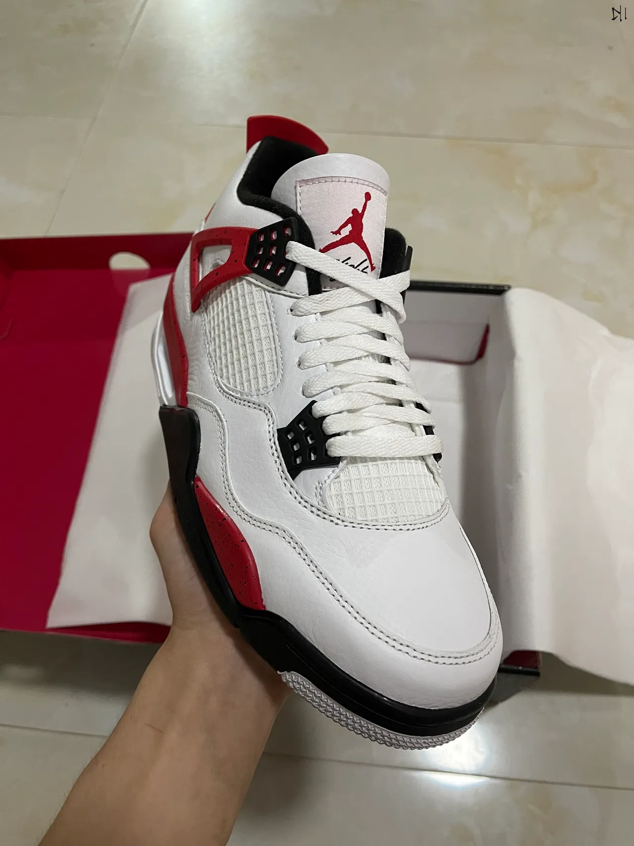 Air Jordan 4 सादा लाल कालो बास्केटबल जुतो 2
