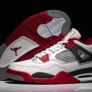 Air Jordan 4 白红黑篮球鞋