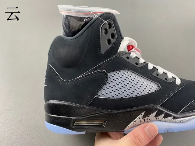 Tênis de basquete Air Jordan 5 preto azul claro cimento 2
