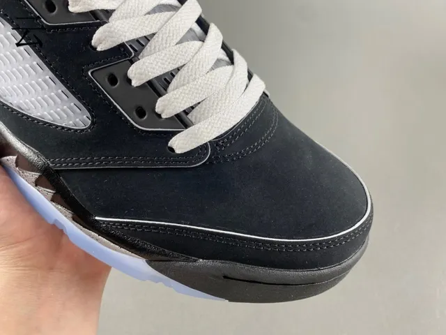 Tênis de basquete Air Jordan 5 preto azul claro cimento 3