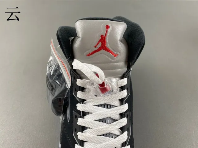 Tênis de basquete Air Jordan 5 preto azul claro cimento 6