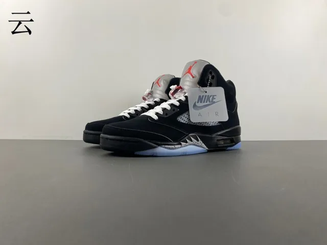 Tênis de basquete Air Jordan 5 preto azul claro cimento 10