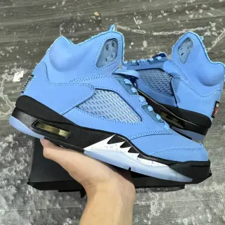 Air Jordan 5 Zapatillas de Baloncesto de Ante y Malla Azul Claro