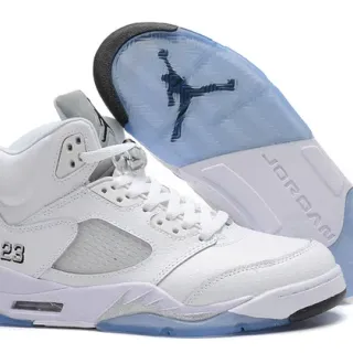 Air Jordan 5 सफेद हल्का नीला पारभासी बास्केटबॉल जूते