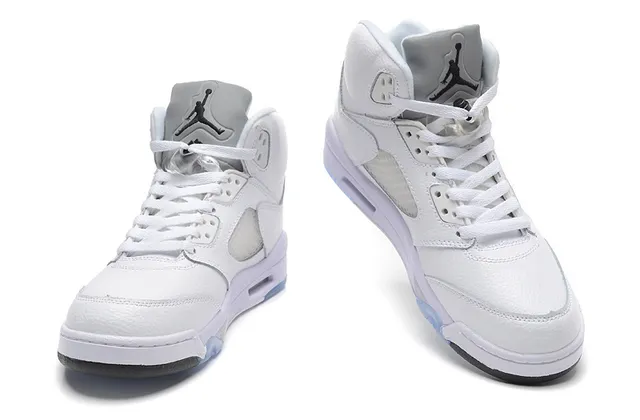 Air Jordan 5 白色浅蓝半透明篮球鞋 3