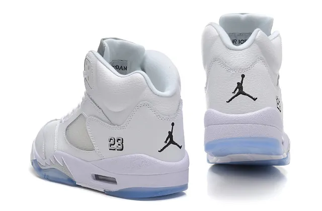 Air Jordan 5 白色浅蓝半透明篮球鞋 4