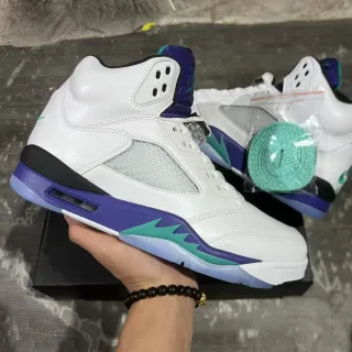 Air Jordan 5 सफ़ेद बैंगनी टील बास्केटबॉल जूते