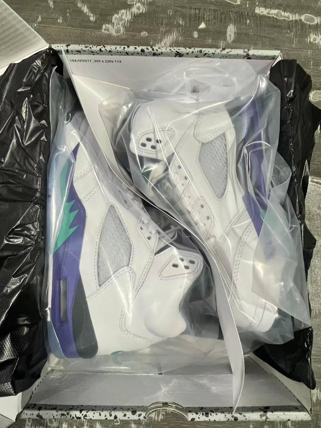 Chaussures de basketball Air Jordan 5 blanc violet sarcelle 10