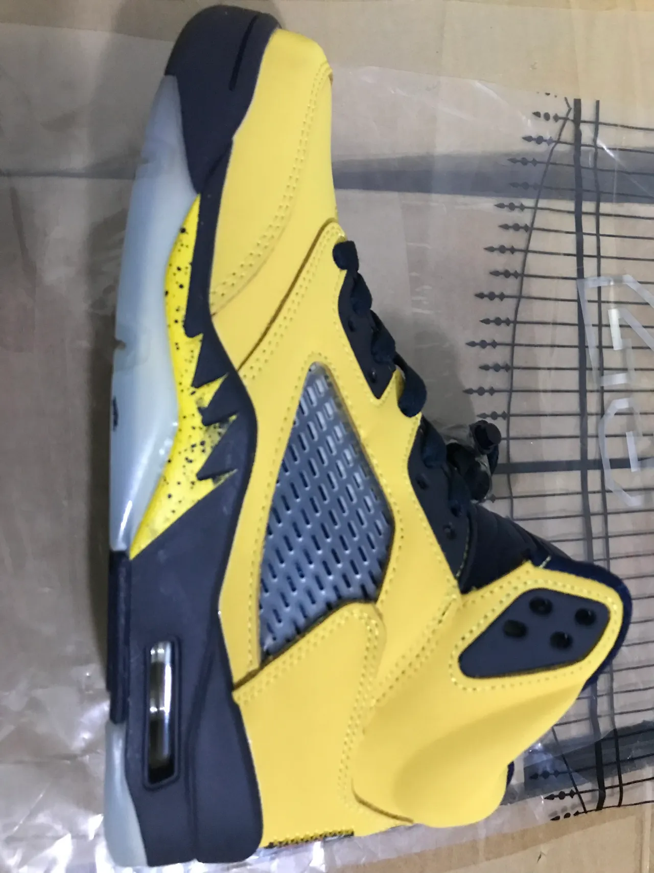 Air Jordan 5 Jaune Marine chaussures de basketball 2