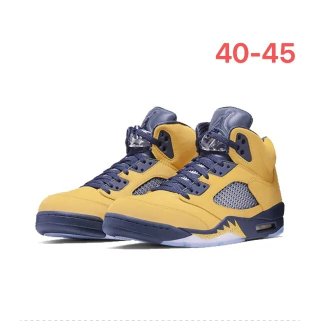 Air Jordan 5 Jaune Marine chaussures de basketball 8