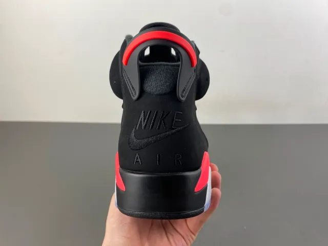 Air Jordan 6 Black Red Basketball Shoes 4