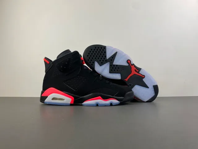 Air Jordan 6 Black Red Basketball Shoes 12