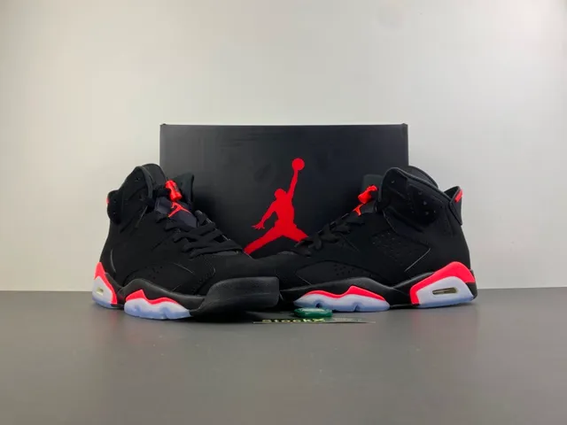 Air Jordan 6 Black Red Basketball Shoes 13
